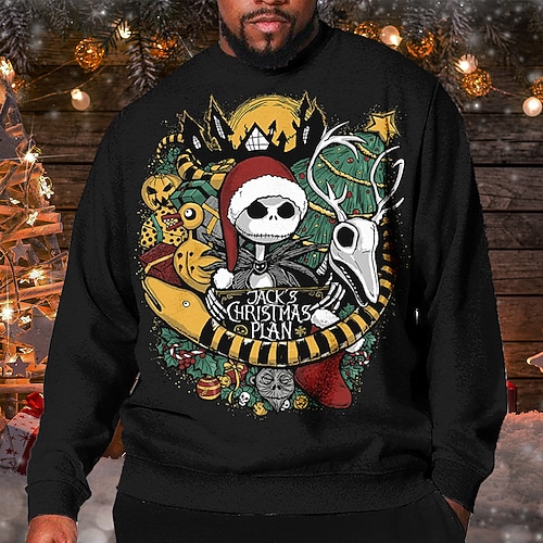 

Men's Plus Size Pullover Sweatshirt Big and Tall Graphic Crew Neck Long Sleeve Spring & Fall Basic Fashion Streetwear Comfortable Casual Sports Tops