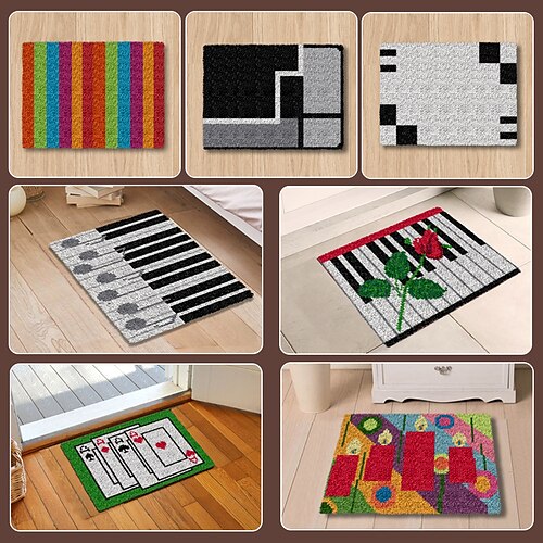 

Piano Key Door Mat Embroidery Segment Embroidery Carpet Floor Mat