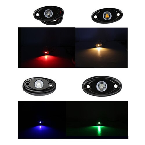 

OTOLAMPARA 4pcs Car LED Atmosphere Light Mini Under Car Rock Light For ATV SUV Truck Tractor 4x4 Off-Road Boat Vehicles Decorative Lamps