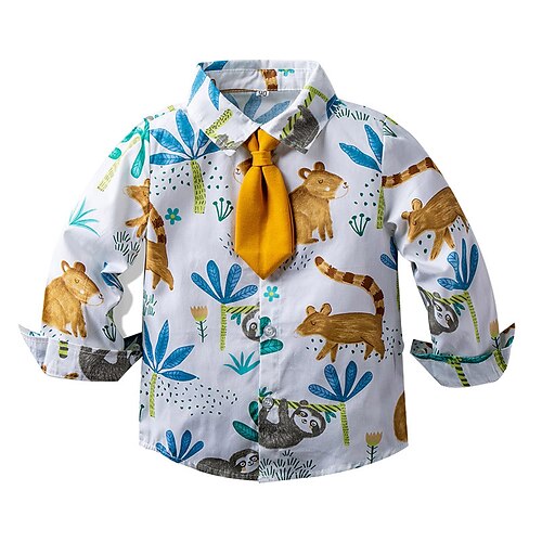 

Toddler Boys Shirt Cartoon Long Sleeve Outdoor Adorable Blue Winter Clothes 3-7 Years / Fall