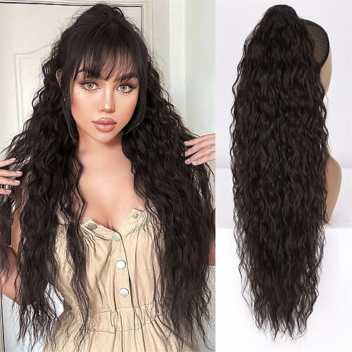 

Ponytail Extension Claw 30 Curly Pony Tail Clip in Claw Hair Extensions Fluffy Natural Looking Synthetic Hairpiece for Women