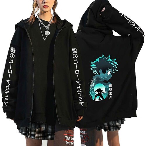 

Inspired by My Hero Academia Deku Cartoon Manga Outerwear Anime Graphic Outerwear For Men's Women's Unisex Adults' 3D Print 100% Polyester