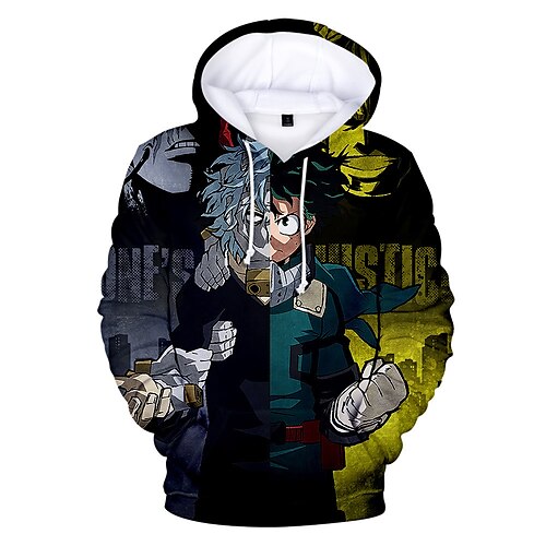

My Hero Academia Shigaraki Tomura Moletom Desenho Mangá Anime Bolso frontal Arte Gráfica Moletom Para Homens Mulheres Unisexo Adulto Impressão 3D 100% Poliéster