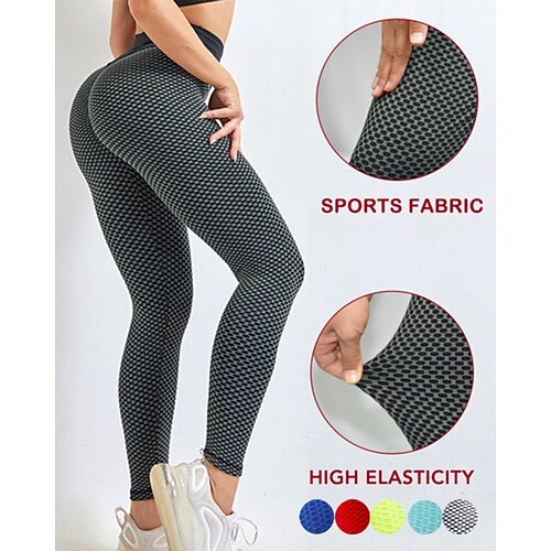 

Women's Leggings Mesh Patchwork Scrunch Butt Ruched Butt Lifting Yoga Fitness Gym Workout Leggings High Waist Bottoms Black Green Light Pink Spandex Sports Activewear High Elasticity Skinny