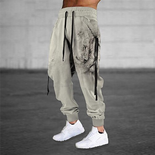 

Men's Sweatpants Joggers Trousers Drawstring Elastic Waist 3D Print Graphic Prints Comfort Breathable Sports Outdoor Casual Daily Cotton Blend Terry Streetwear Stylish Black Grey Micro-elastic