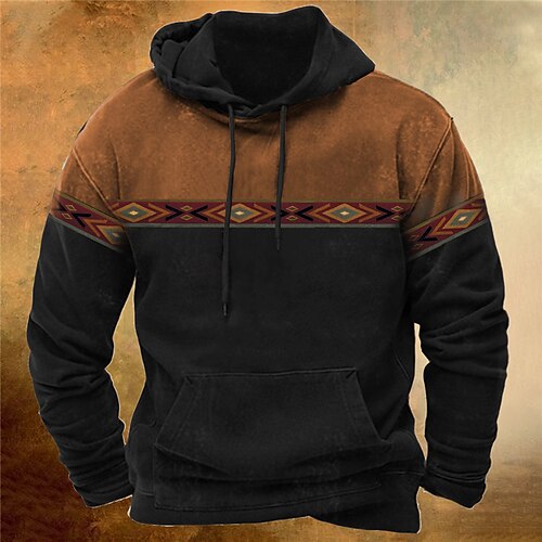 

Men's Pullover Hoodie Sweatshirt Black Blue Royal Blue Hooded Color Block Bohemian Style Graphic Prints Print Daily Sports 3D Print Basic Streetwear Designer Spring Fall Clothing Apparel Hoodies