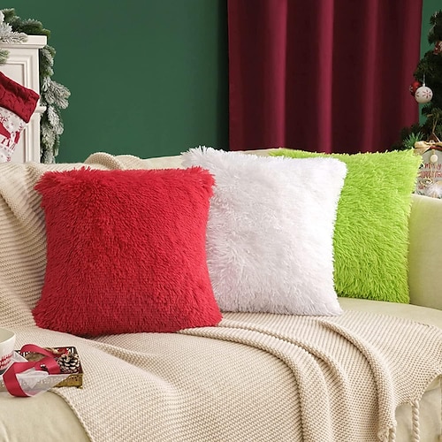 

Velvet Double-Sided Pillow Cover Crystal Plush Pillow Sofa Home Bedside Cushion Cover