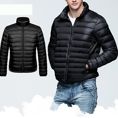 

Male Padded Outdoor Casual / Daily Daily Wear Vacation To-Go Solid / Plain Color Outerwear Clothing Apparel Wine Black Blue