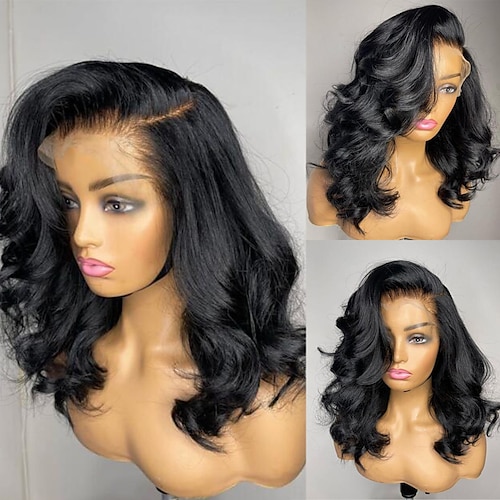 

Human Hair 13x4 Lace Front Wig Free Part Brazilian Hair Wavy Natural Wig 130% 150% Density with Baby Hair Natural Hairline 100% Virgin Glueless Pre-Plucked For Women Long Human Hair Lace Wig
