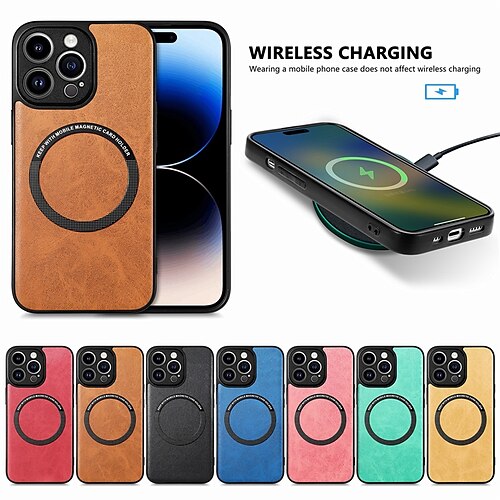 

Phone Case For Apple Back Cover iPhone 14 Pro Max 14 Plus 13 12 11 Pro Max Mini SE Magnetic Full Body Protective Anti-Scratch Solid Colored TPU PU Leather