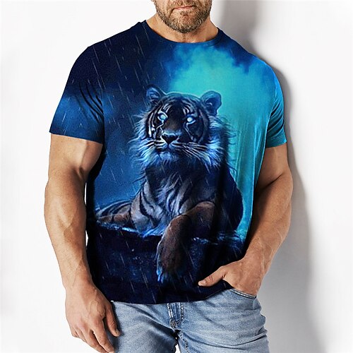 

Men's Plus Size T shirt Tee Big and Tall Graphic Crew Neck Short Sleeve Spring & Summer Basic Fashion Streetwear Comfortable Casual Sports Tops