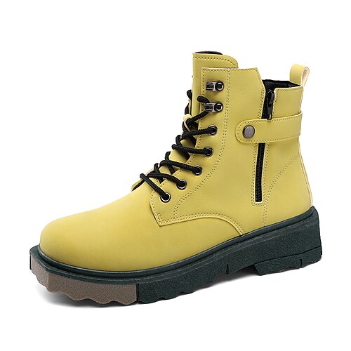 

Men's Boots Combat Boots Martin Boots Casual Athletic PU Breathable Green Black Yellow Winter
