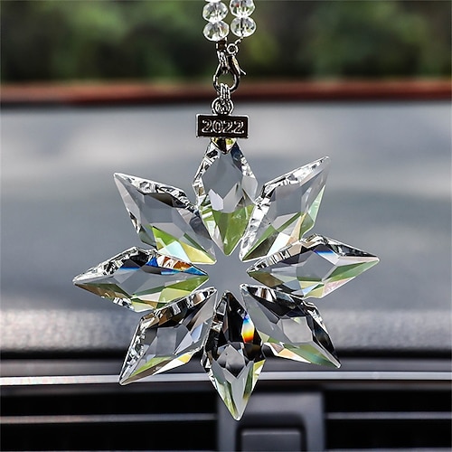 

Car Accessories Crystal Snowflake Christmas Ornaments Bell Chimes Car Accessories Car Hanging Pendant Goddess Dresses