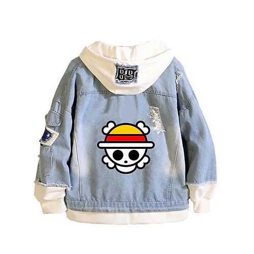 

Inspired by One Piece Film: Red Trafalgar D. Water Law Anime Cartoon Manga Anime Denim Jacket Harajuku Kawaii Coat For Men's Women's Unisex Adults' Hot Stamping Denim