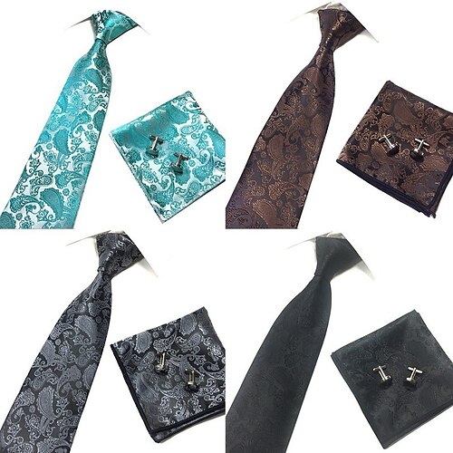 

Men's Ties Bow Tie Pocket Square Cufflinks Sets Party / Work Jacquard