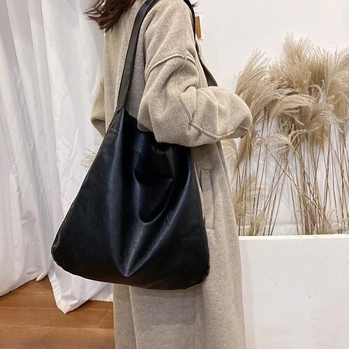 

Damen Tragetasche Schultertasche PU-Leder Täglich Büro Karriere Feste Farbe Glatt milchig Schwarz Leicht Braun