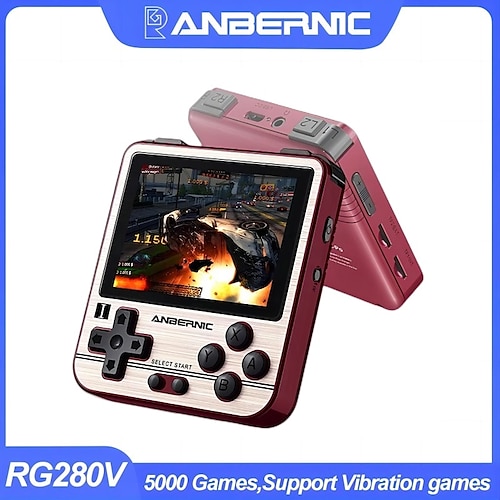 

RG280V Handheld Game Console with 16 64G TF 5000 Games 64Bit 2.8inch IPS Screen Retro Game Console Opening Linux Tony System Portable Video Game Console