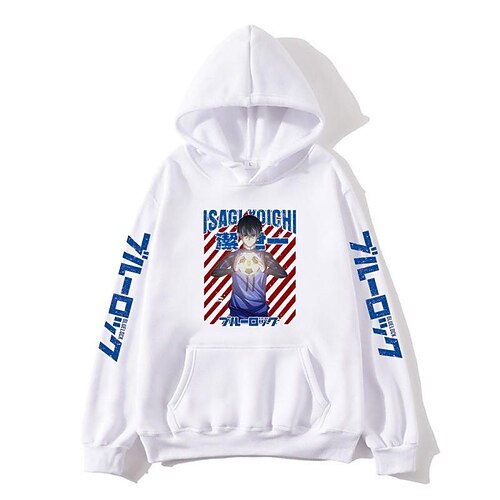 

Inspired by Blue Lock Isagi Yoichi Hoodie Cartoon Manga Print Front Pocket Graphic Hoodie For Men's Women's Unisex Adults' Hot Stamping Polyster Casual Daily