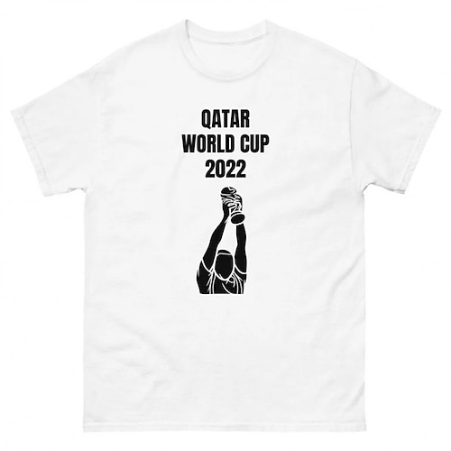 

verdensmesterskap i Qatar 2022 Fotball T-skjorte Anime Tegneserie Animé Klassisk Gate stil T-Trøye Til Herre Dame Unisex Voksne Varmstempling 100% Polyester