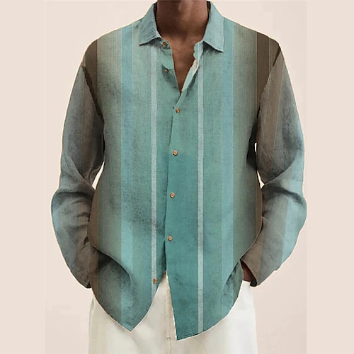 

Per uomo Camicia A strisce Stampe astratte Collo ripiegabile Verde Fucsia Stampa 3D Esterno Strada Manica lunga Bottone giù Stampa Abbigliamento Di tendenza Originale Informale Morbido