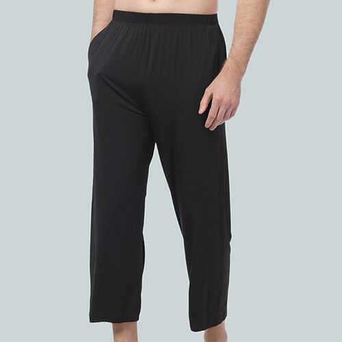 

Herre Loungewear Lounge Bukser Ren farve Stilfuld Afslappet Komfort Hjem Daglig Nylon Komfort Lomme Elastisk Talje Forår Sommer Sort Blå