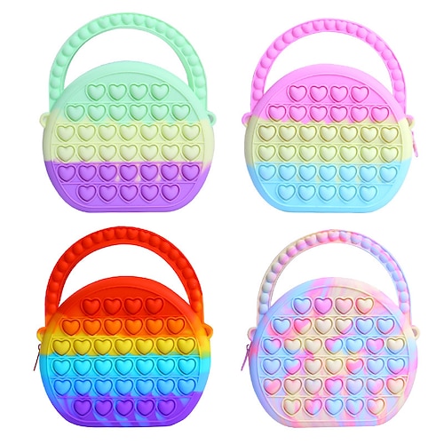 

Pop Antistress Fidget Toys Silicone Push Bubble Bag Reliver Autism Ladies Bolsa Kids Handbag Coin Pouch Purse