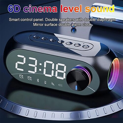 

S8 Bluetooth Wireless Speaker High-definition LED Screen Device Multi-Function Stereo Graves Alarm Clock FM Radio TF Card Auxiliary Music Playing