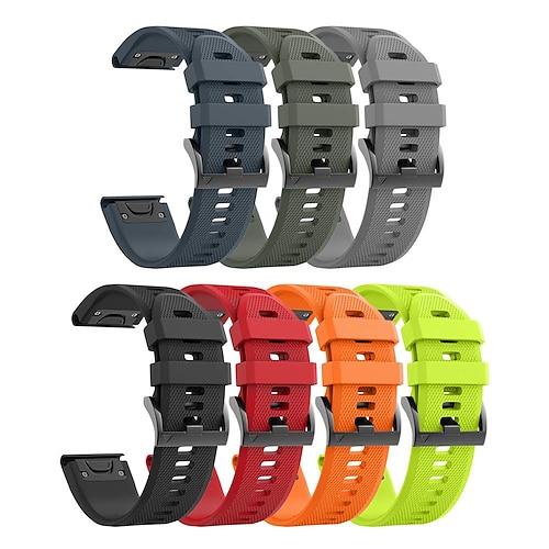 

6 PCS Smart Watch Band for Garmin Fenix 7 Sapphire Solar / 6 Pro / 5 Plus Forerunner 935 945 Approach S60 S62 Silicone Smartwatch Strap Breathable Quick Fit Sport Band Replacement Wristband