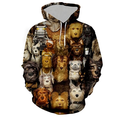 

Men's Pullover Hoodie Sweatshirt Green Blue Brown Gray Hooded Animal Dog Graphic Prints Print Daily Sports 3D Print Basic Streetwear Designer Spring Fall Clothing Apparel Hoodies Sweatshirts