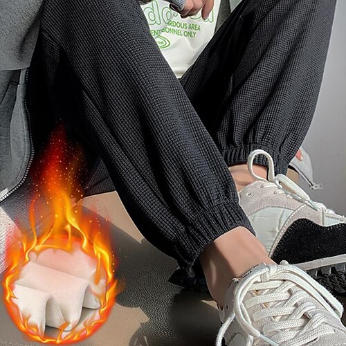 

Women's Fleece Pants Pants Trousers Cotton Blend Fleece lined Black-Fleece Lined Grey-Fleece Lined Black Sweatpants Athleisure Athleisure Pocket Full Length Outdoor Solid Colored L XL