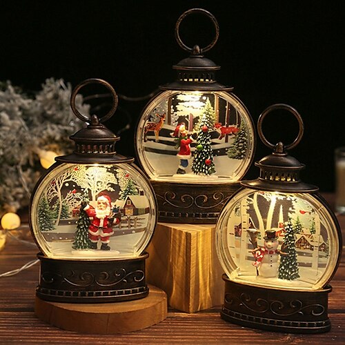 

Christmas Tree Decorations Lighted Snow Globe Battery Operated LED Night Light Christmas Lamp Street Scenes Home Decor