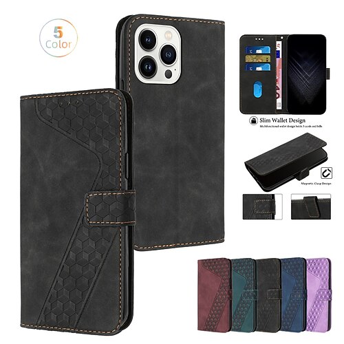 

Phone Case For Apple Wallet Card iPhone 14 Pro Max 14 Plus 13 12 11 Pro Max Mini SE Wallet Full Body Protective Anti-Scratch Solid Colored TPU PU Leather