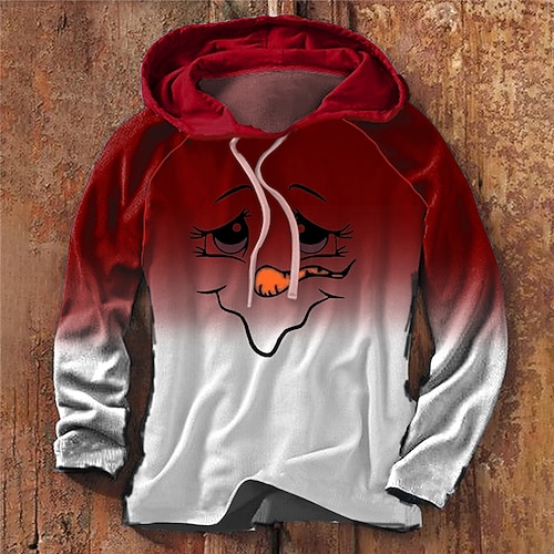 

Men's Pullover Hoodie Sweatshirt Wine Red Red Hooded Cartoon Color Block Graphic Prints Patchwork Print Sports & Outdoor Daily Sports 3D Print Streetwear Designer Casual Spring & Fall Clothing