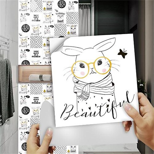 

Nordic Cartoon Animal Crystal Hard Piece Tile On Kitchen Bathroom Home Renovation Decoration Self-Adhesive Wall Stickers 10CM10CM10PCS