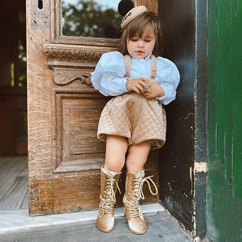 

Toddler Girls' Shorts Solid Color Active Outdoor 3-7 Years Winter Blue Brown Apricot