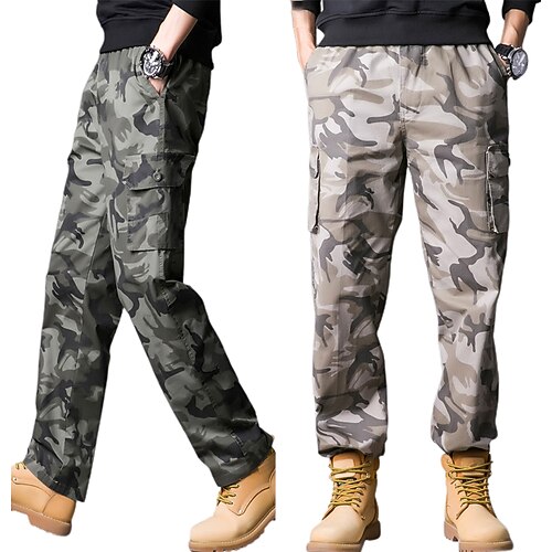 

Men's Cargo Pants Hiking Pants Trousers Work Pants Winter Outdoor Windproof Breathable Quick Dry Lightweight Pants / Trousers ArmyGreen Light Grey Cotton Hunting Ski / Snowboard Fishing L XL 2XL 3XL