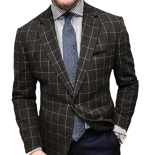 

Per uomo Giacca Giacca sportiva Tenere al caldo Traspirante Esterno Ufficio Strada Doppiopetto Collo ripiegabile Streetwear Lavoro 1920s Giacca Capispalla A quadri Tasche Marrone Grigio