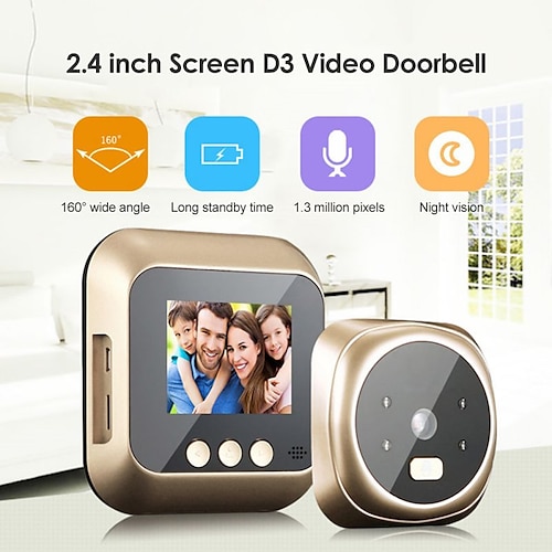 

2.4 inch LCD Color Screen Digital Doorbell Smart Electronic Peephole Night Vision Door Video Camera Viewer Wireless Door Ring