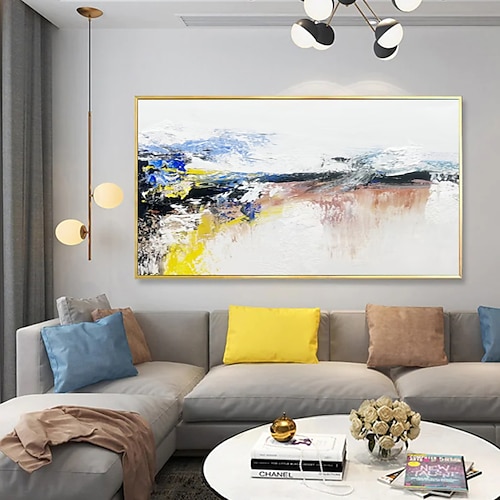 

Handmade Oil Painting Canvas Wall Art Decoration Drawing Knife Painting White Landscape For Home Decor Rolled Frameless Unshi Painting