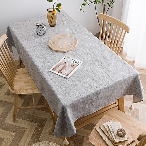 

Nordic Fabric Solid Color Cotton And Linen Tablecloth Waterproof And Oil-proof Tablecloth Restaurant Cloth Coffee Table Cloth Table Mat