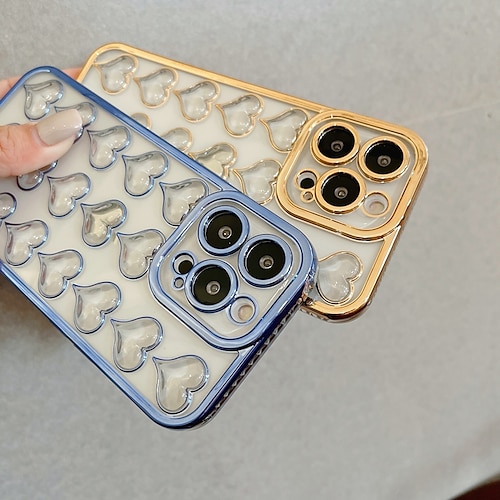 

Phone Case For Apple Back Cover iPhone 14 Pro Max 13 12 11 Pro Max Mini X XR XS 8 7 Plus Plating Clear Relive Stress Heart TPU