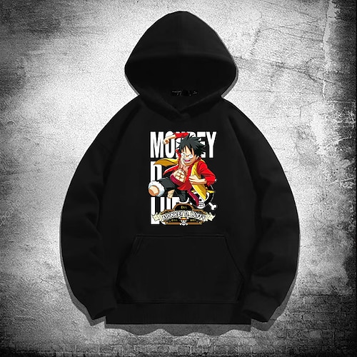 

One Piece Film: Rot Affe D. Ruffy Kapuzenshirt Zeichentrick Manga Anime Vordertasche Grafik Kapuzenshirt Für Herren Damen Unisex Erwachsene Heißprägen 100% Polyester Casual