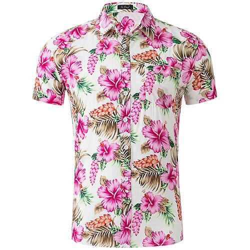 

Men's Shirt Summer Hawaiian Shirt Button Up Shirt Graphic Turndown Light Yellow Black and Red Black / Red WhiteRed Black Daily Holiday Short Sleeve Button-Down Clothing Apparel Fashion Simple Casual