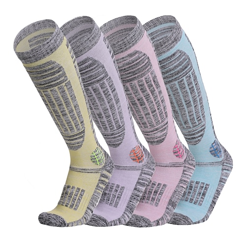 

Women's Hiking Socks Ski Socks Sports Socks Winter Outdoor Windproof Warm Breathable Quick Dry Socks Blue Purple Pink for Hunting Ski / Snowboard Fishing