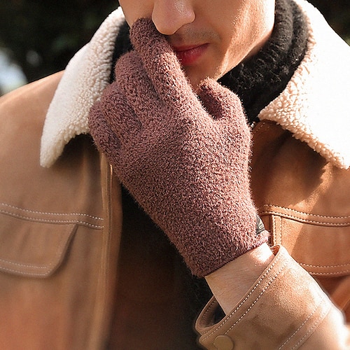 

Men's 1 Pair Work / Outdoor Winter Gloves / Gloves / Knitted Gloves Gloves - Solid Colored Stylish / Non-slip