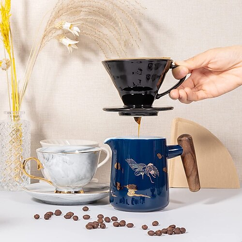 

Ceramic coffee filter conical filter cup drip type hand brewed coffee powder filter cup spiral funnel cup