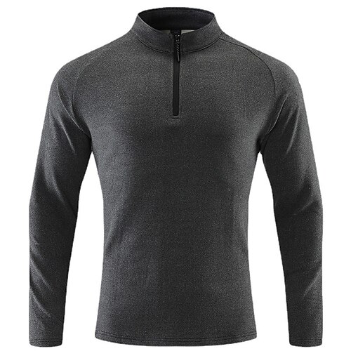 

Men's T shirt Tee Solid Color Stand Collar Street Sports Long Sleeve Zipper Clothing Apparel Basic Designer Casual Comfortable