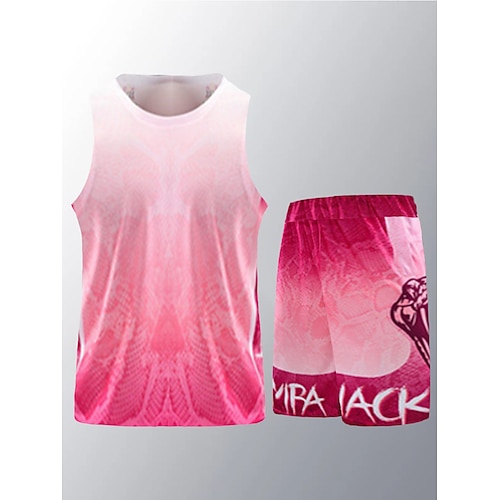 

Unisex Tracksuit 2 Piece Athletic Sleeveless Breathable Quick Dry Soft Basketball Sportswear Activewear Black Purple Gold