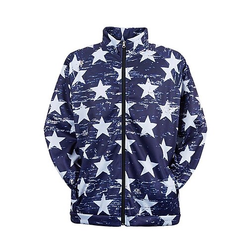 

Men's Coat Warm Sports & Outdoor Zipper Star National Flag 3D Printed Graphic Standing Collar Fashion Jacket Outerwear Long Sleeve Zipper Fall & Winter