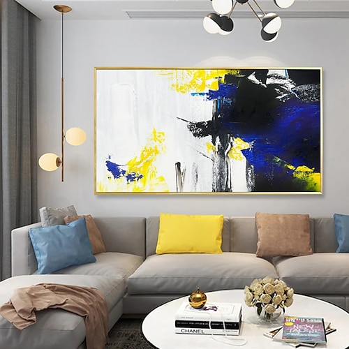 

Handmade Oil Painting canvas Wall Art Decoration Drawing Knife Painting Blue Landscape For Home Decor Rolled Frameless Unshi Painting